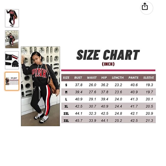 đź’™Hoody PINK Printed Sweatsuitđź’™Size Mđź’™ - Picture 4 of 4